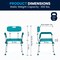 Flash Furniture 15" L, Plastic, Aluminum, Teal Quick Release Bath Chair DC-HY3523L-TL-GG - alternate 8